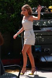 Sarah Hyland - On the Set of Extra in Los Angeles, April 2015
