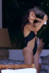 Selena Gomez Hot in Swimsuit at a Beach in Mexico, April 2015