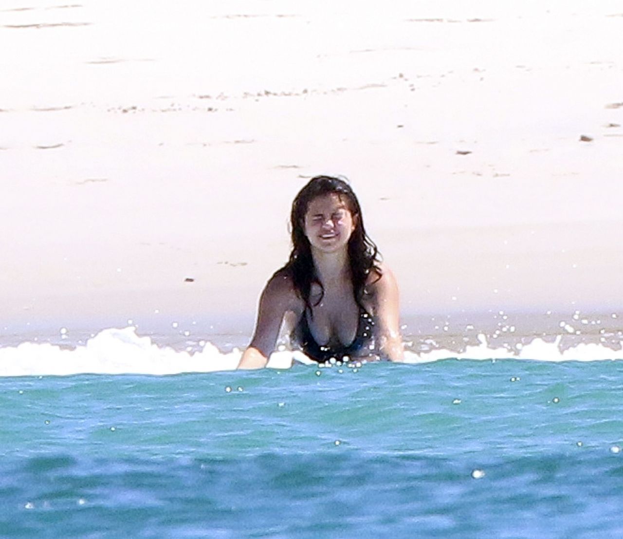 Selena Gomez Hot in Swimsuit at a Beach in Mexico, April 2015.