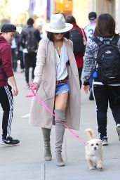 Vanessa Hudgens Walking Her Dog at Washington Square Park in New York, April 2015