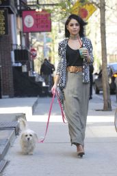 Vanessa Hudgens Walks Her Dog in Soho, New York City, April 2015