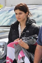 Alexandra Daddario - The Layover Set Photos - Vancouver, April 2015