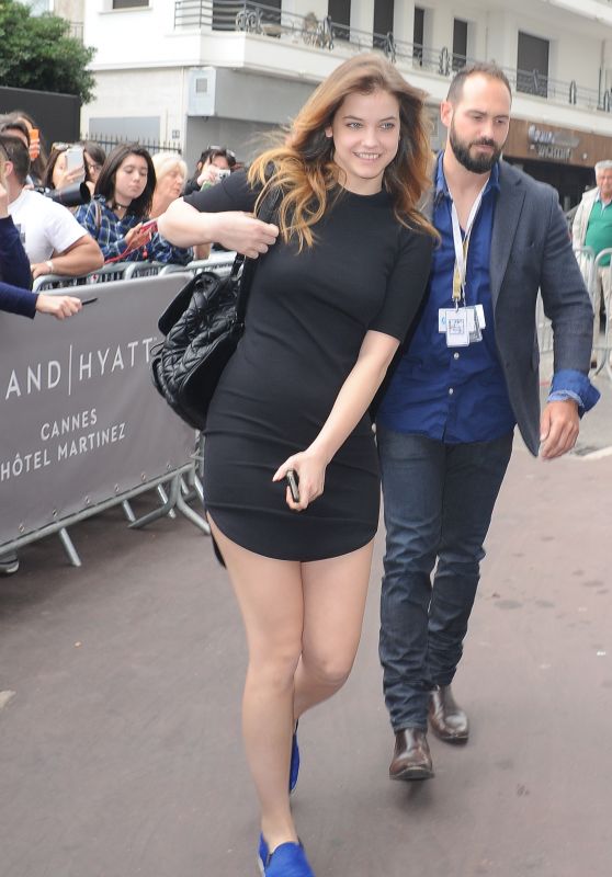 Barbara Palvin in Mini Dress - Leaving Her Hotel in Cannes, May 2015