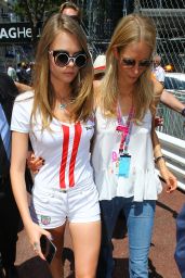 Cara and Poppy Delevingne at 2015 Monaco Grand Prix, May 2015