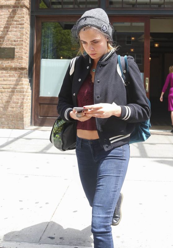 Cara Delevingne Street Style - Leaving the Bowery Hotel in New York City, May 2015