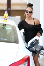 Christina Milian at a Gas Station in Studio City, May 2015