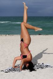 Claudia Romani Hot in Bikini - Beach in Miami, May 2015