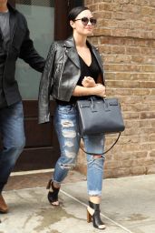 Demi Lovato in Ripped Jeans - Out in NYC, May 2015