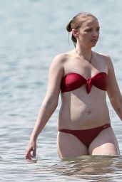 Elisabeth Harnois in Red Bikini at the Beach, May 2015