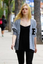 Elle Fanning in Leggings - Out in Studio City, May 2015