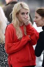 Emma Roberts on the set of 