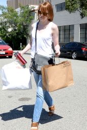 Emma Stone Casual Style - Shopping in Los Angeles, April 2015