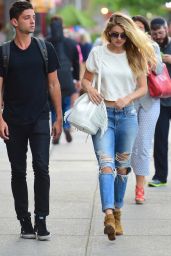 Gigi Hadid in Ripped Jeans - Out in Soho, NYC, May 2015