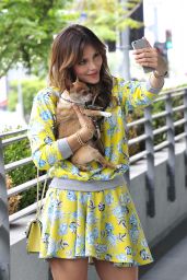 Katharine McPhee - With Her Dog Outside an Office Building in LA, May 2015