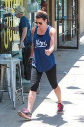 Lea Michele in Leggings - Out in Brentwood, May 2015