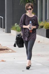 Lily Collins in Leggings - Out in Los Angeles, May 2015