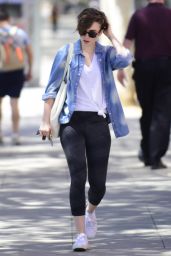 Lily Collins Leaving Pilates in West Hollywood, April 2015