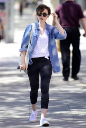 Lily Collins Leaving Pilates in West Hollywood, April 2015