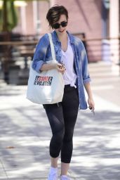 Lily Collins Leaving Pilates in West Hollywood, April 2015