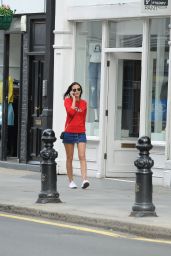 Lucy Watson Leggy in Mini Skirt - Out in London, May 2015