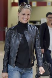 Michelle Hunziker - Catches a Flight From Berlin Tegel to Milan, May 2015