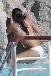 Michelle Rodriguez in White Bikini - at Swimming Pool in Cannes, May 2015