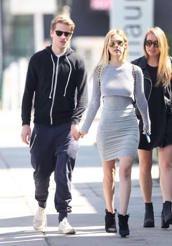 Nicola Peltz in a Tight Grey Dress - Out With Friends in West Hollywood