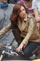 Scarlett Johansson - Captain America: Civil War SEt Photos - Atlanta, May 2015