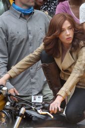 Scarlett Johansson - Captain America: Civil War SEt Photos - Atlanta, May 2015