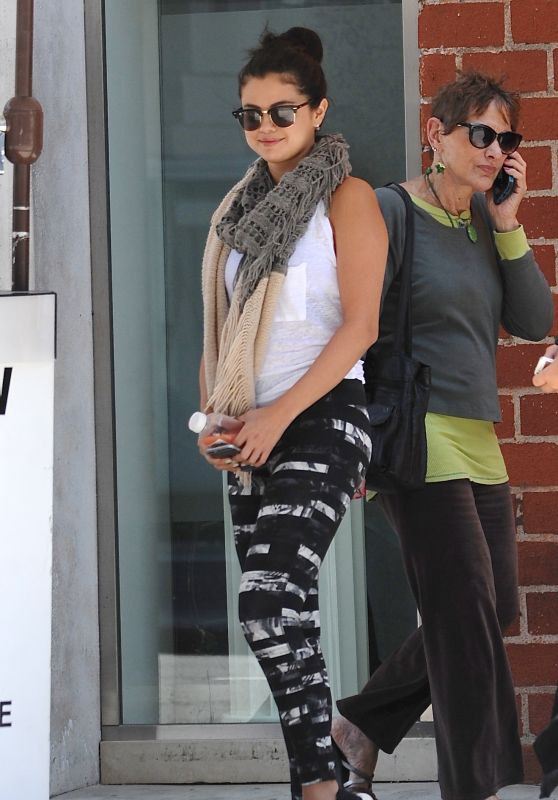 Selena Gomez in Tights - Leaving Mr.Chow in Beverly Hills, May 2015