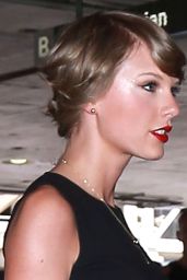 Taylor Swift in Black Mini Dress - LAX Airport, May 2015