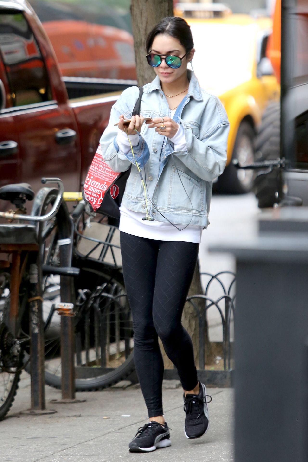 Vanessa Hudgens in Tights - Out in New York City, May 2015 • CelebMafia