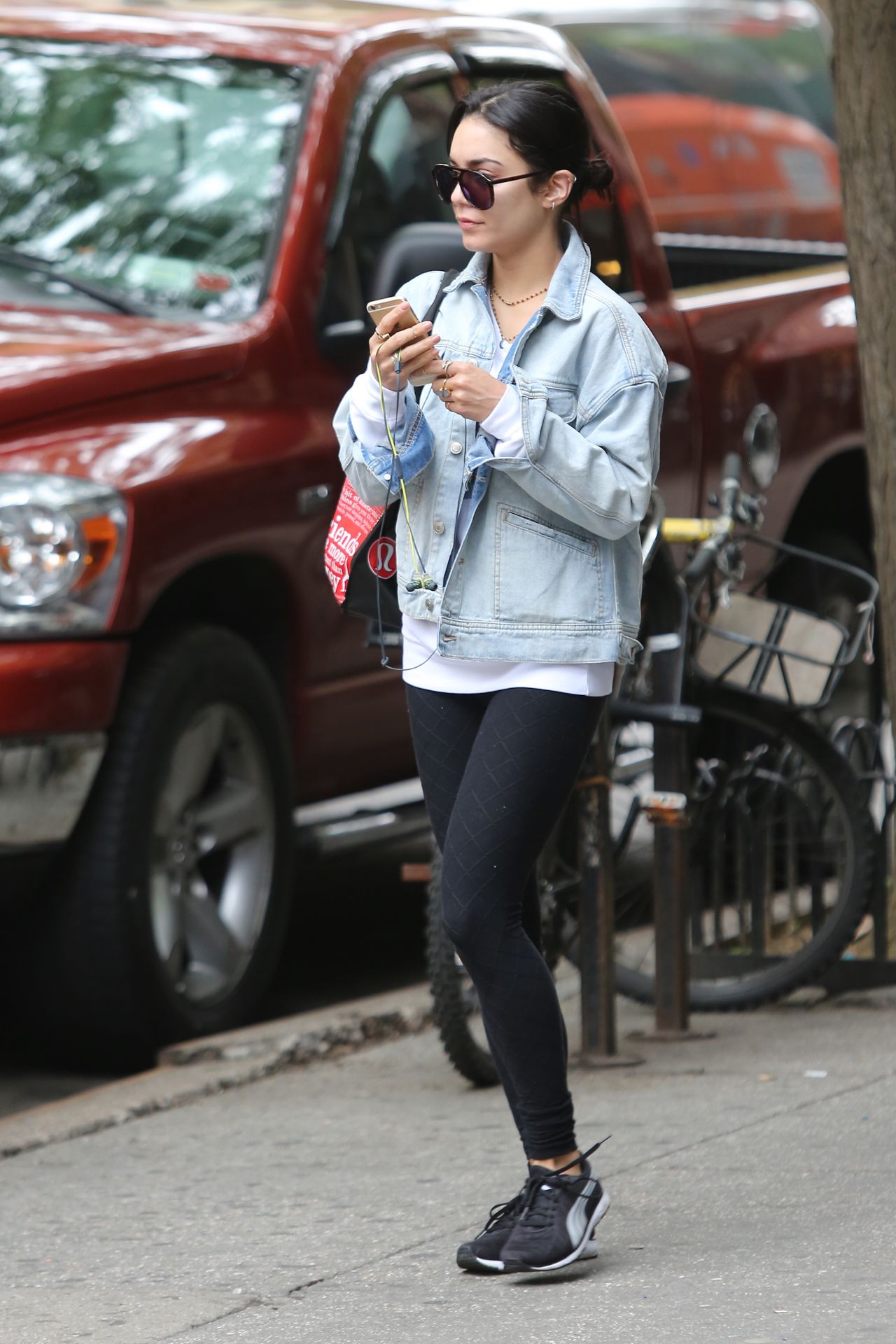 Vanessa Hudgens in Tights - Out in New York City, May 2015 • CelebMafia