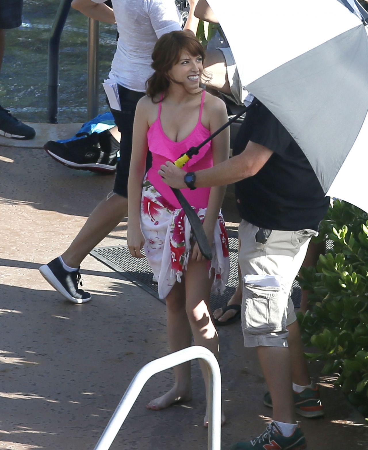 Anna Kendrick in a Bathing Suit at a Pool in Hawaii, June 2015.