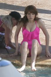 Anna Kendrick in a Bathing Suit at a Pool in Hawaii, June 2015
