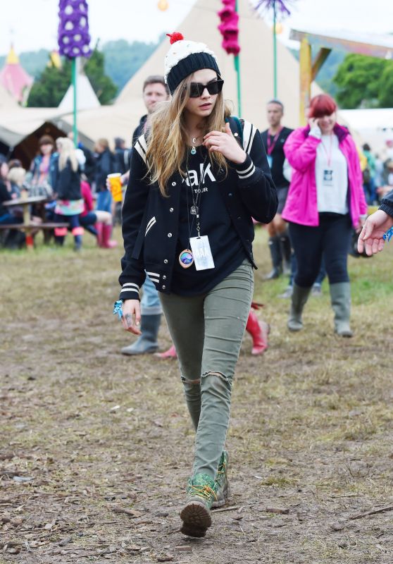 Cara Delevingne at Glastonbury Festival in UK, June 2015