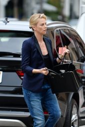 Charlize Theron Casual Style - Outside Bouchon Restaurant, June 2015