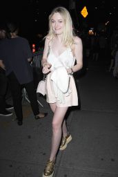 Dakota Fanning Night Out Style - NYC, June 2015