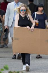 Dakota Fanning Showing her Tummy - New York City, June 2015
