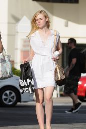 Elle Fanning Leaving Urban Outfiters in LA , June 2015