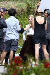 Elle Fanning on the Set of a Photoshoot in Malibu, June 2015