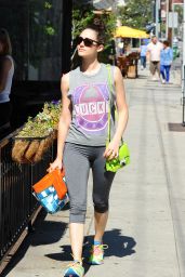 Emmy Rossum in Leggings - Heading to a Yoga Class in Los Angeles, June 2015