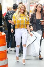 Hilary Duff in Ripped Jeans - NYC, June 2015