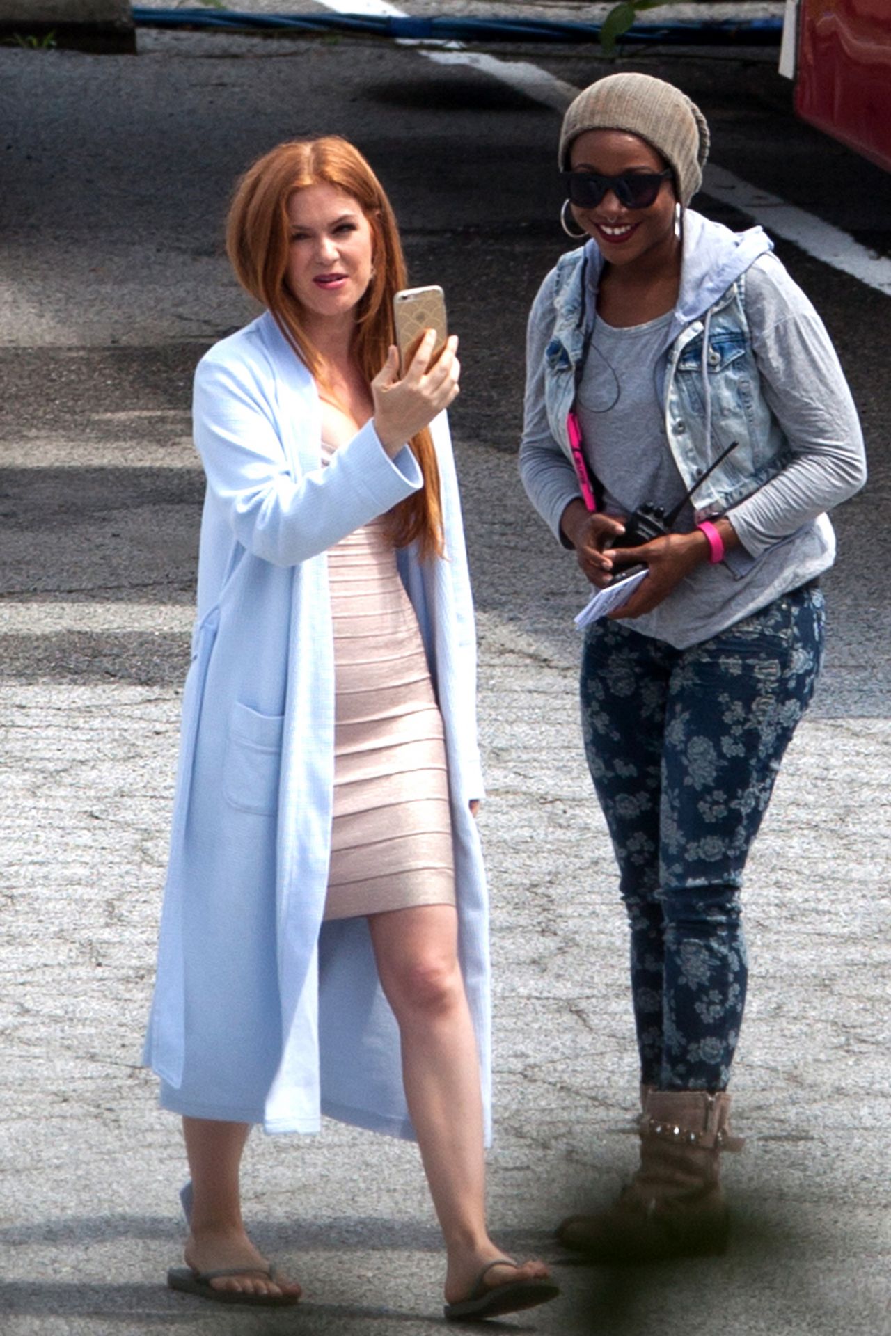 Isla Fisher on the set of Keeping Up With The Joneses in 