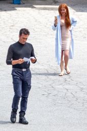 Isla Fisher on the set of 