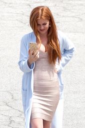 Isla Fisher on the set of 