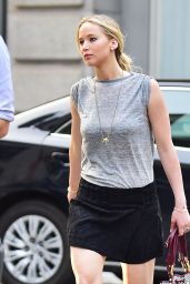 Jennifer Lawrence Shows Off Her Legs - Out in New York City, June 2015