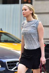 Jennifer Lawrence Shows Off Her Legs - Out in New York City, June 2015