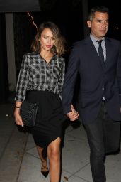 Jessica Alba Night Out Style - Leaving Craigs Restaurant, June 2015