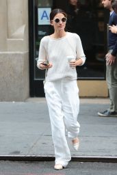 Lily Aldridge in All White - Out in NYC, June 2015